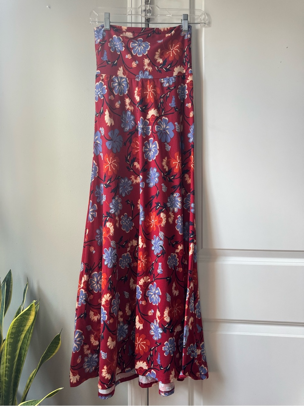 Lularoe xxs red floral maxi skirt long flowy